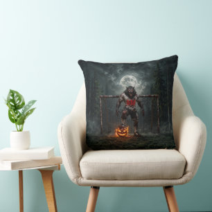Werewolf Soccer Player Halloween Horror Art Cushion