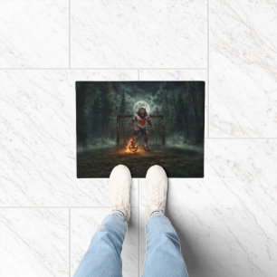 Werewolf Soccer Player Halloween Horror Art Doormat