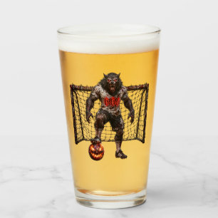 Werewolf Soccer Player Halloween Horror Art Glass