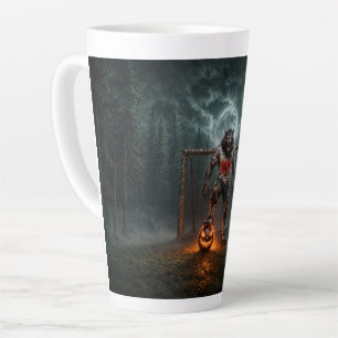 Werewolf Soccer Player Halloween Horror Art Latte Mug