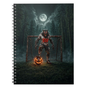 Werewolf Soccer Player Halloween Horror Art Notebook