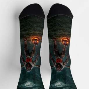 Werewolf Soccer Player Halloween Horror Art Socks