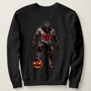 Werewolf Soccer Player Halloween Horror Art Sweatshirt