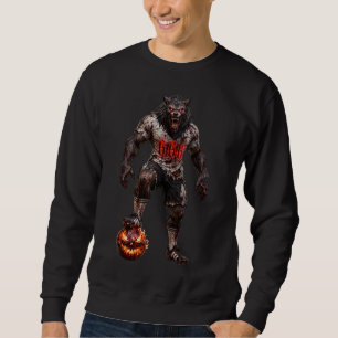 Werewolf Soccer Player Halloween Horror Art Sweatshirt