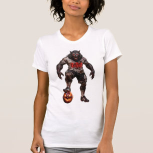 Werewolf Soccer Player Halloween Horror Art T-Shirt
