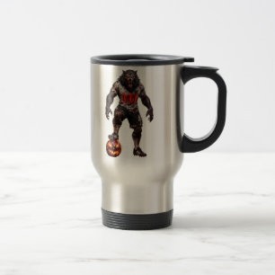 Werewolf Soccer Player Halloween Horror Art Travel Mug