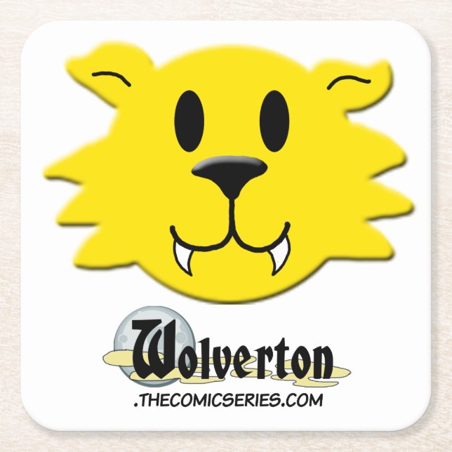 Werewolf Square Paper Coaster (Front)