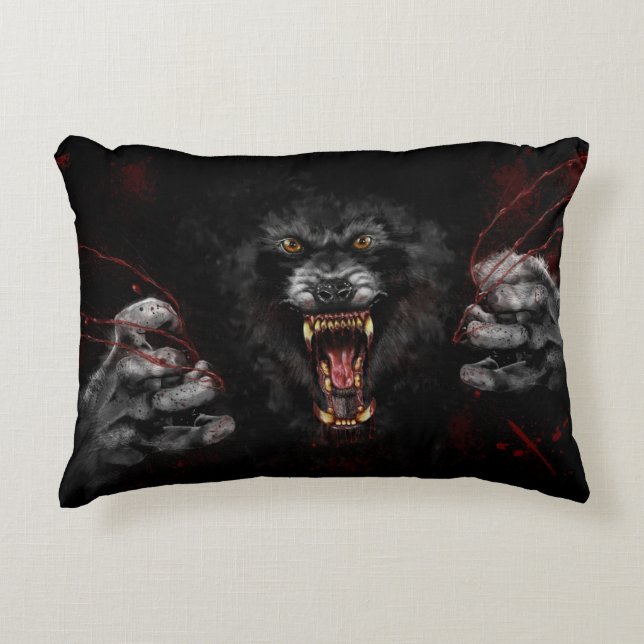 Werewolf Tearing Out Your Heart Decorative Cushion (Front)