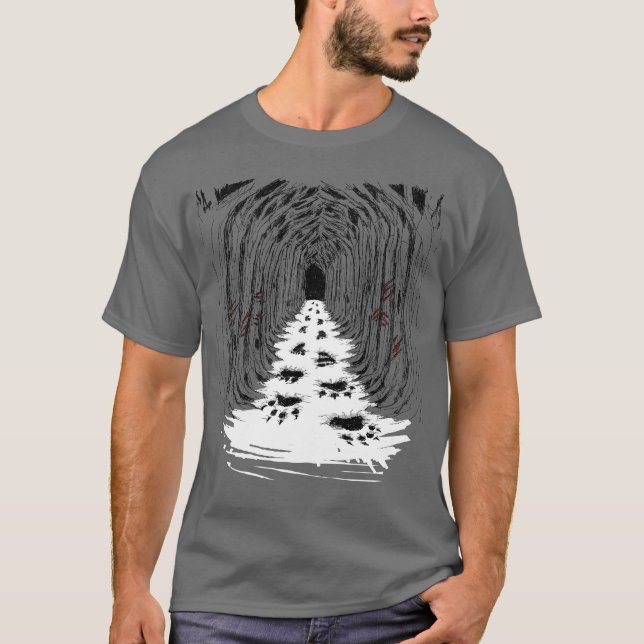 Werewolf Transformation Footprints T-Shirt (Front)