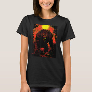 Werewolf Vintage Cinema Night Moon Forest T-Shirt