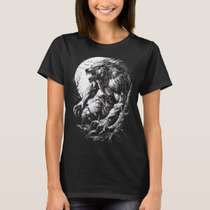 Werewolf Wolf Howling at Full Moon T-Shirt