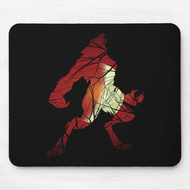 Werewolf Wolf Moon Werewolf Silhouette Halloween C Mouse Mat (Front)