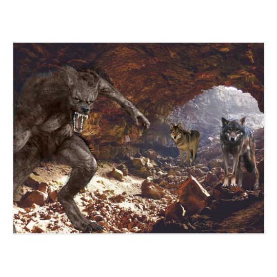 Werewolf Wolf Pack Cave Postcard Uk