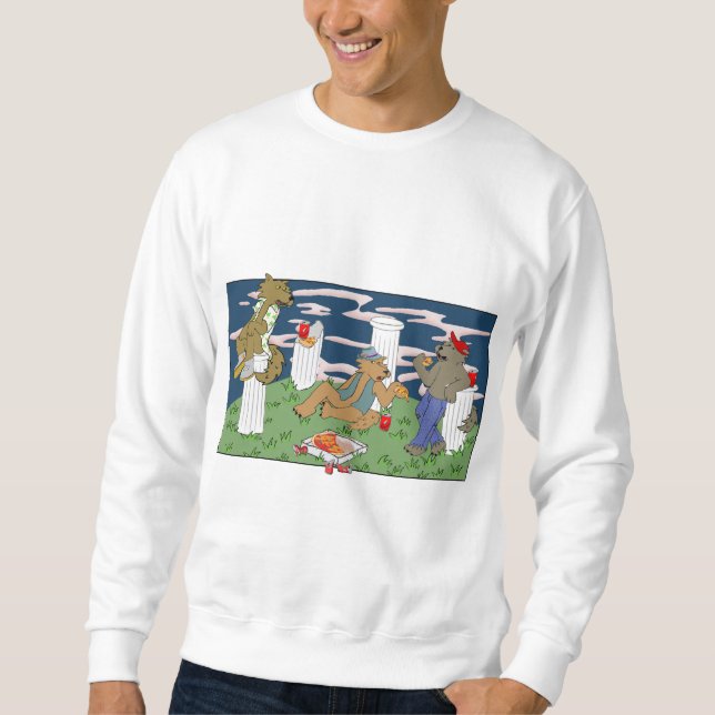 Werewolves Having Pizza Men's Sweatshirt (Front)