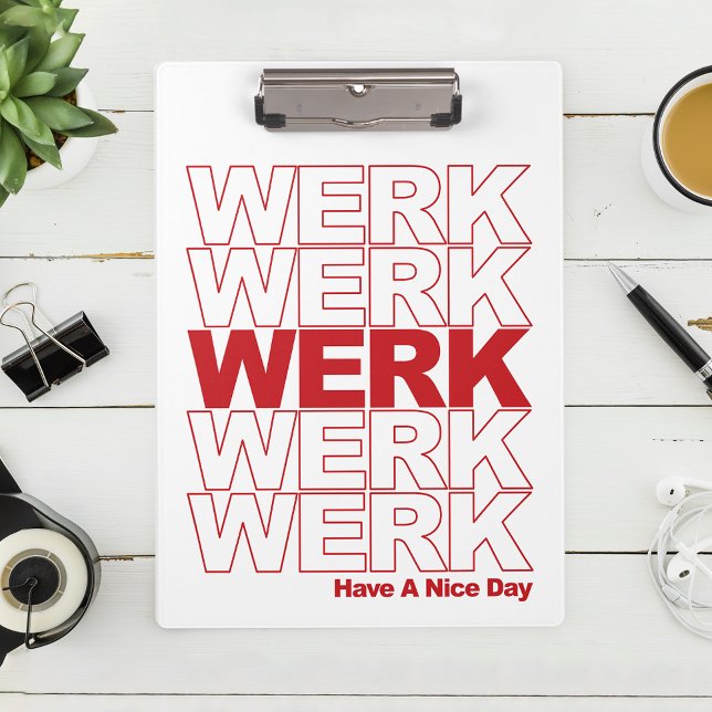 WERK Red Typography Clipboard (Creator Uploaded)