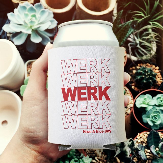 WERK Retro Red Typography Can Cooler (Creator Uploaded)