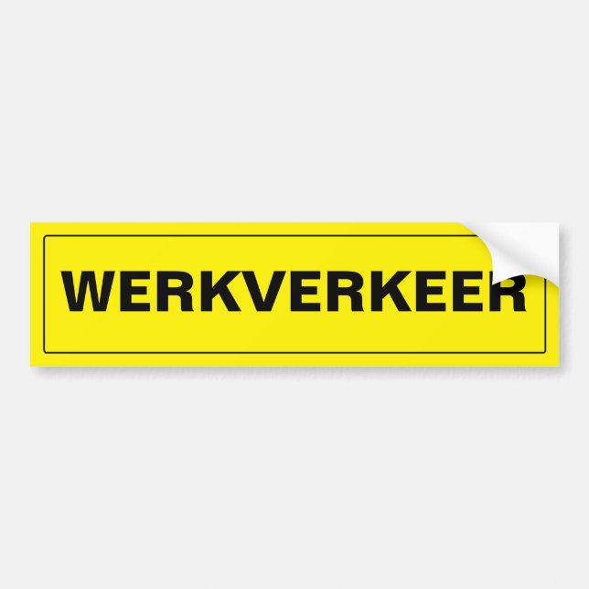 WERKVERKEER BUMPER STICKER (Front)