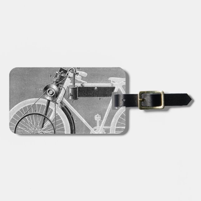 Werner Motorcycle, 1898 Luggage Tag (Front Horizontal)