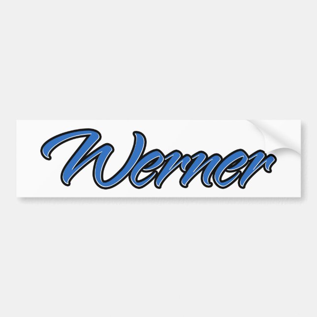 Werner Name blue Aufkleber Sticker Autoaufkleber (Front)