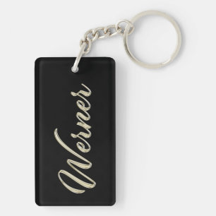 Werner name whitegold key trailer ring