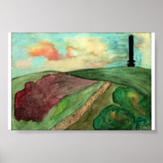 Werneth Low cenotaph view Poster