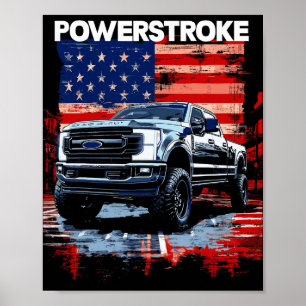 Werstroke Single Cab Truck American Flag New Body Poster