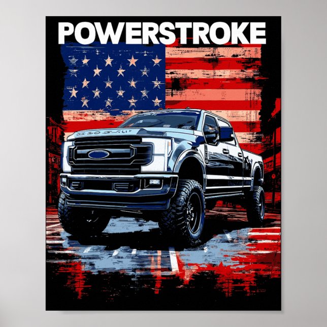 Werstroke Single Cab Truck American Flag New Body  Poster (Front)