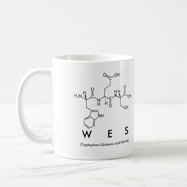Wes peptide name mug (Left)