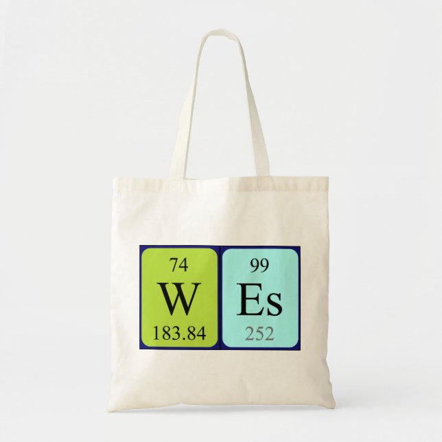 Wes periodic table name tote bag (Front)