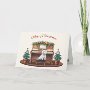 Wesie with Piano Merry Christmas Card 