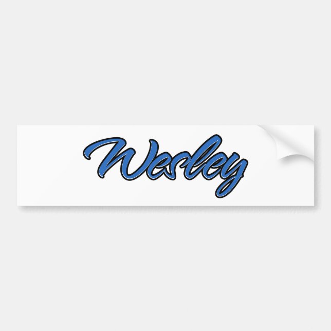 Wesley Name blue Aufkleber Sticker Autoaufkleber (Front)