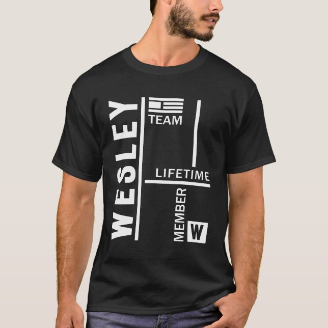 Wesley Personalised Name Birthday Gift T-Shirt (Front)