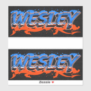 Wesley Vorname Name Graffiti Aufkleber Sticker