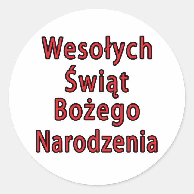 Wesolych Swiat Bozego Narodzenia Classic Round Sticker (Front)