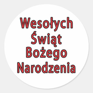 Wesolych Swiat Bozego Narodzenia Classic Round Sticker