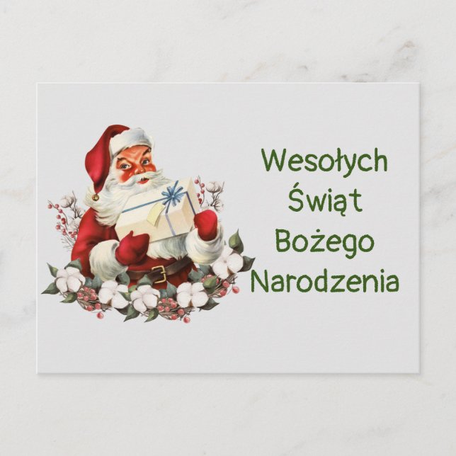 Wesołych Świąt Bożego Narodzenia Merry Christmas Postcard (Front)