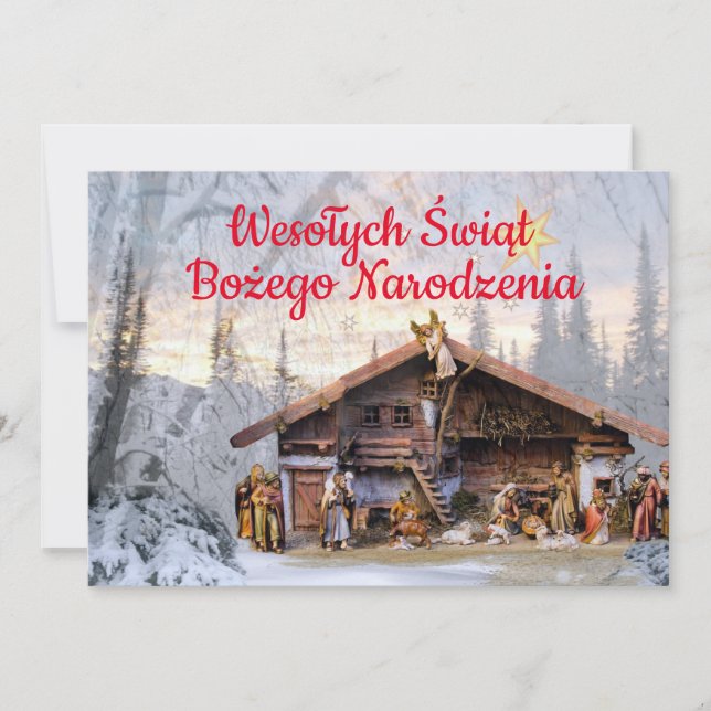 Wesołych świąt Catholic Christmas Card in Polish (Front)