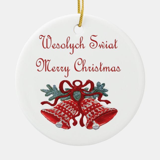 Wesolych Swiat Ceramic Tree Decoration (Front)