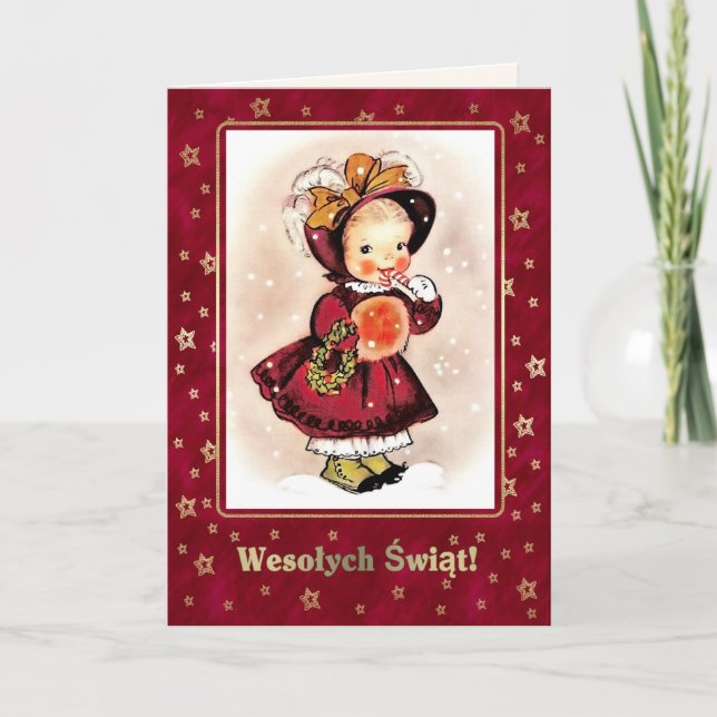 Wesołych Świąt. Christmas Card in Polish (Front)