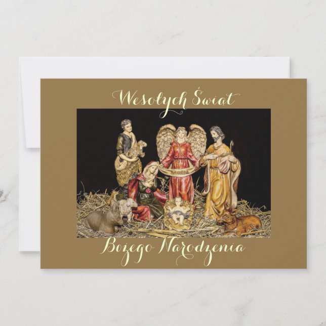 Wesołych świąt Christmas Greeting Card in Polish (Front)