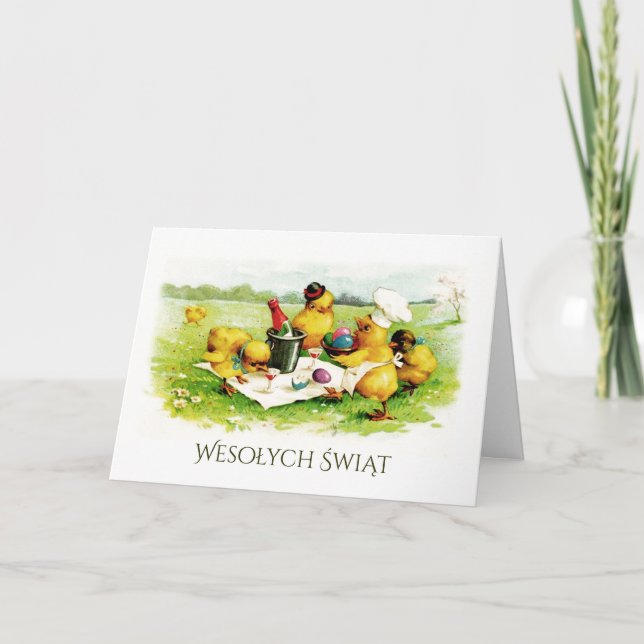 Wesołych Świąt. Easter Greeting Cards in Polish (Front)