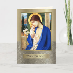 Wesolych Swiat. Fine Art Christmas Card in Polish