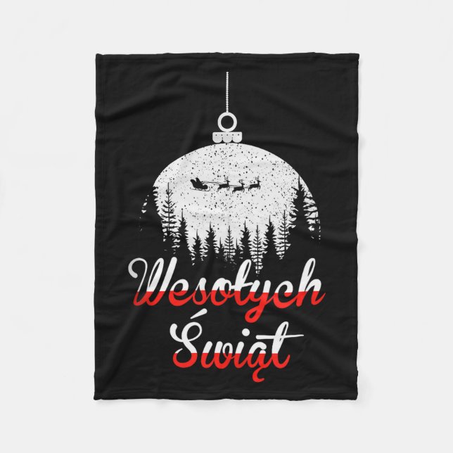 Wesolych Swiat Lish Christmas Holiday Tank Top  Fleece Blanket (Front)