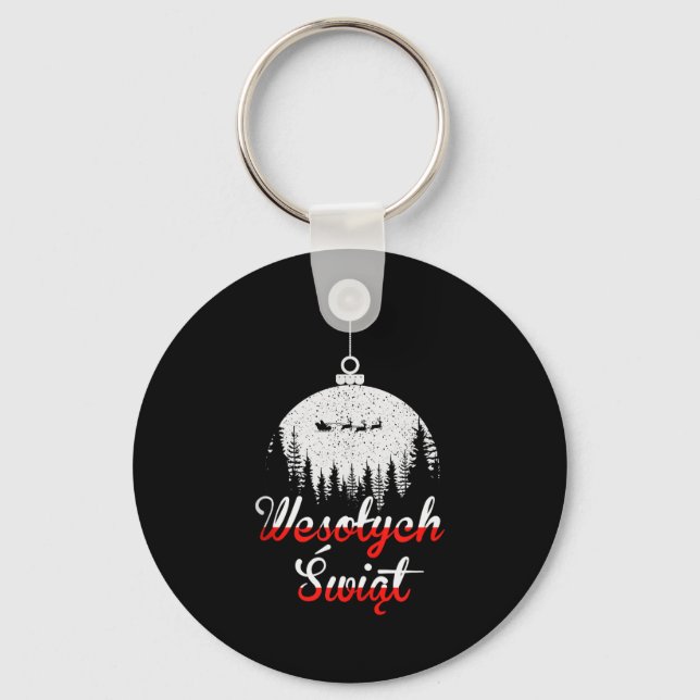 Wesolych Swiat Lish Christmas Holiday Tank Top  Key Ring (Front)