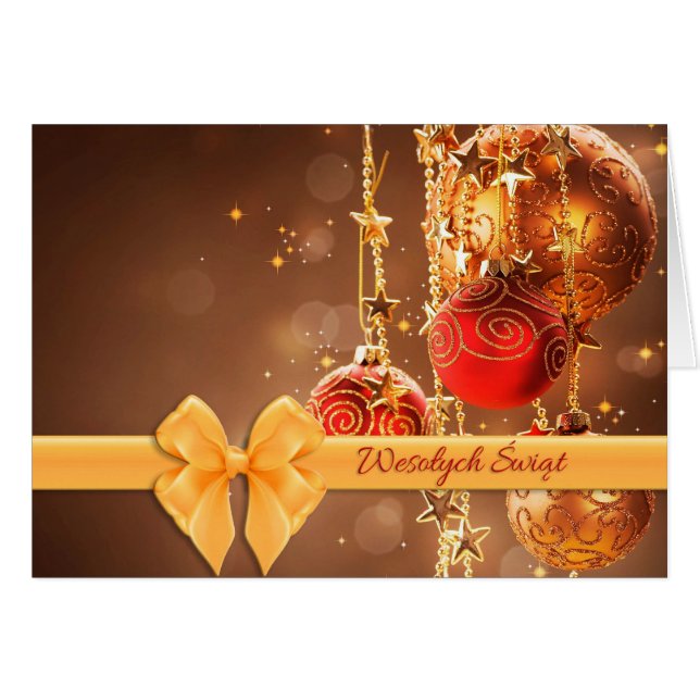 Wesolych Swiat -Merry Christmas Card (Front Horizontal)