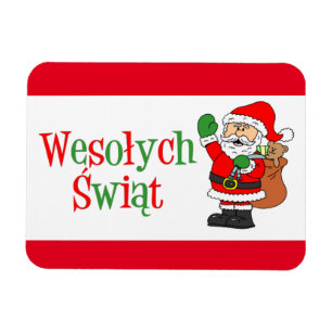 Wesolych Swiat Polish Christmas Magnet