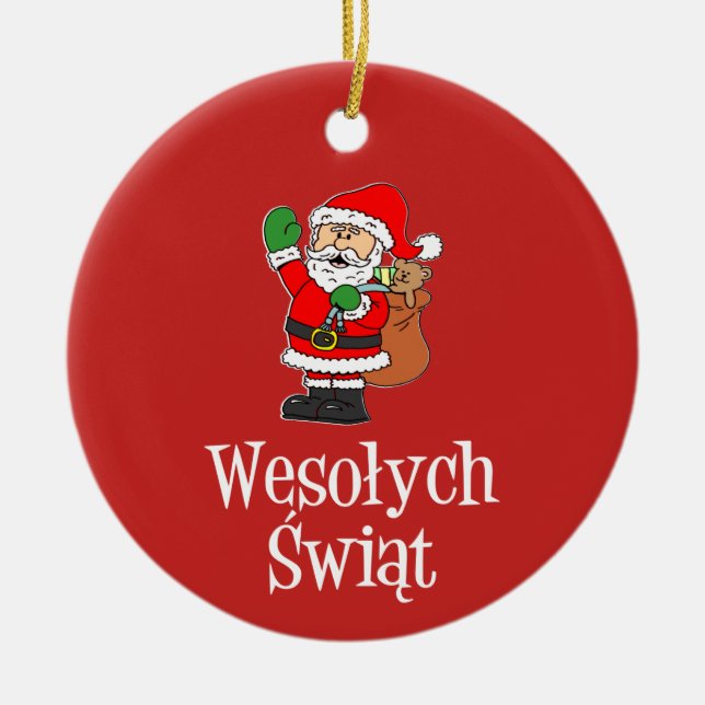 Wesolych Swiat Santa Ornament (Front)
