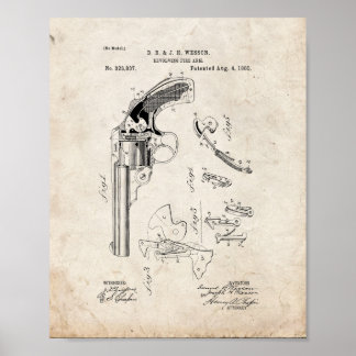 Wesson Revolving Fire Arm Patent - Old Look Poster