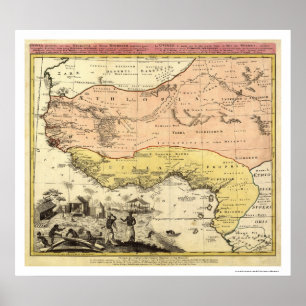West Africa Map 1743 Poster