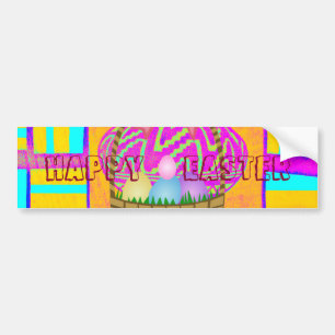 West African Inspired Easter Basket & Eggs Art  Bumper Sticker